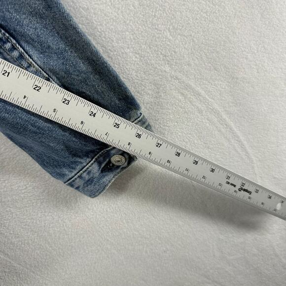Vintage Gap Denim Jacket Women's Large Blue Trucker Pockets Western Cowgirl 90s - Picture 8 of 10
